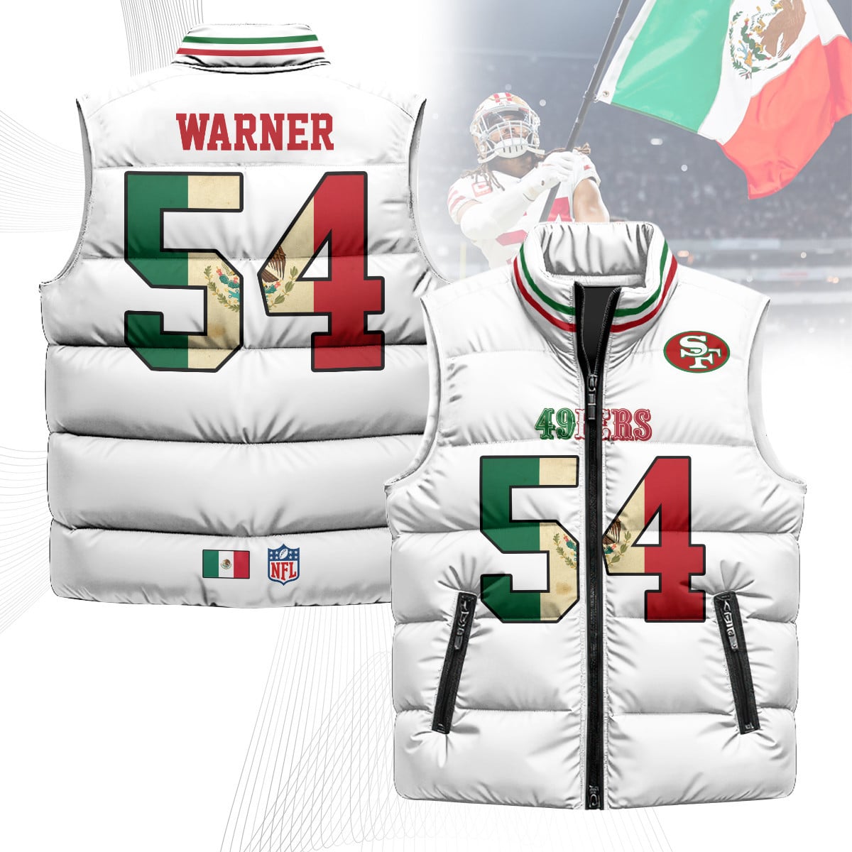 San Francisco 49ers Mexico Puffer Vest
