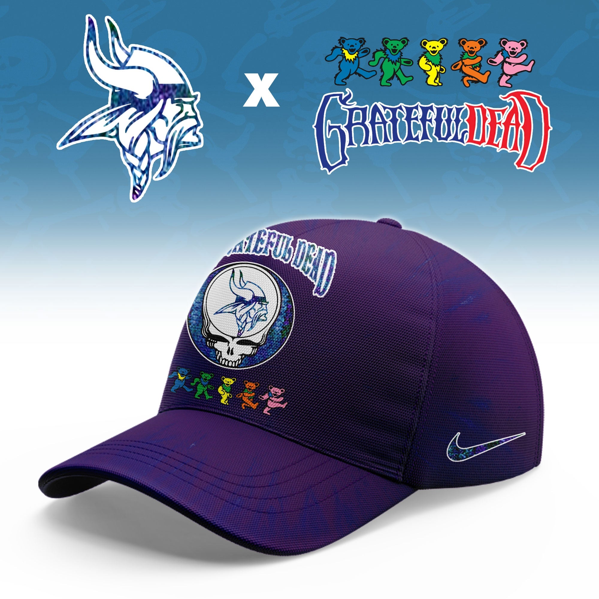 _Minnesota Vikings Grateful Dead Limited Hoodie